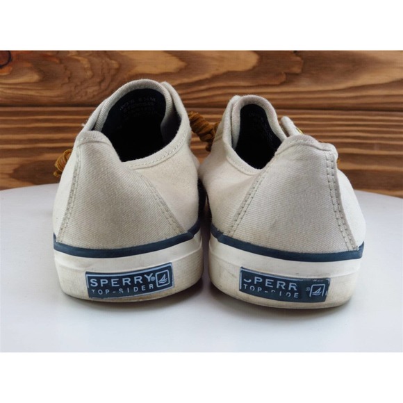 SPERRY Size 8.5 Boat Shoe‎ Beige Fabric Medium Lace Up Women - Picture 7 of 11